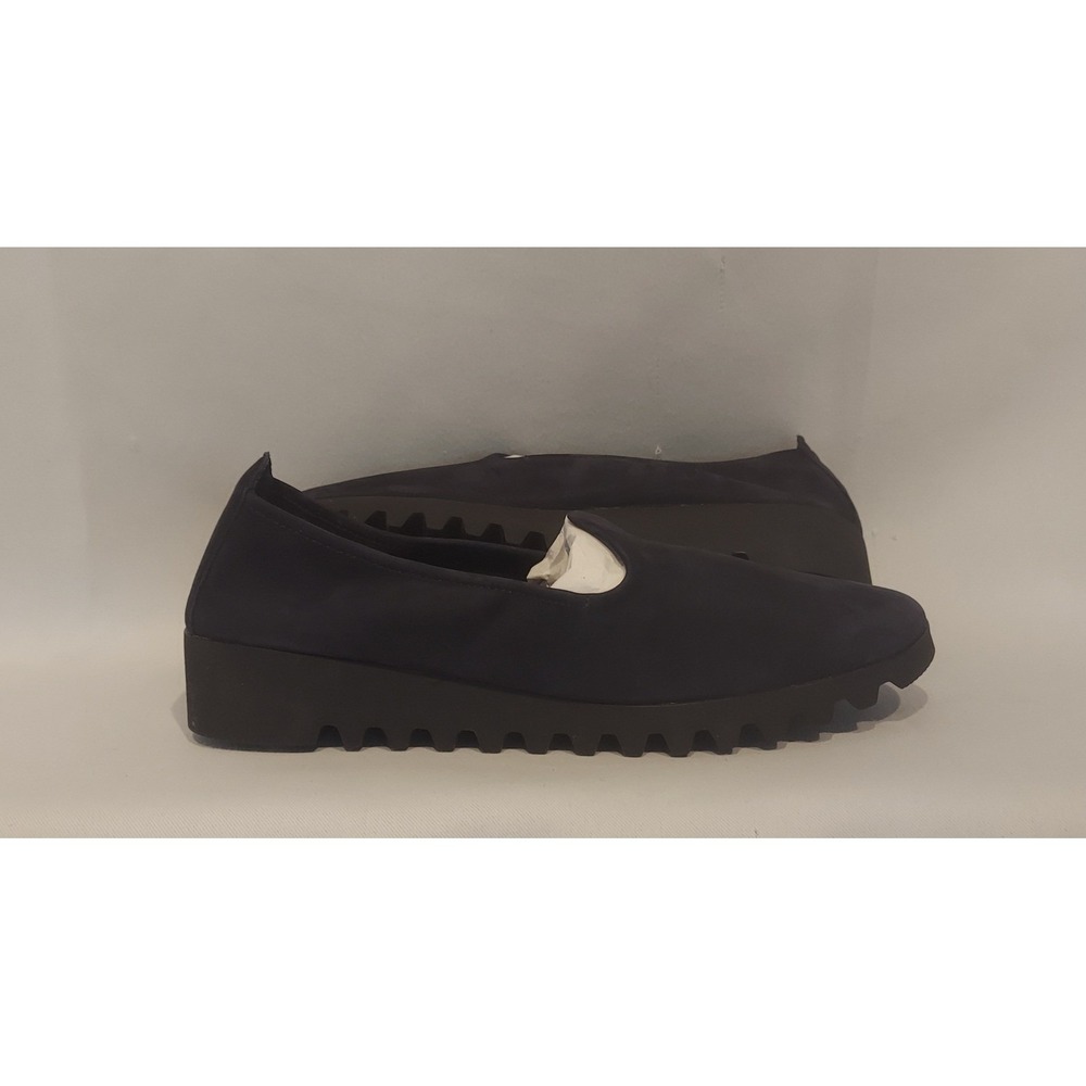 Aetrex Womens Navy Liz Arch Support 100% Nubuck Leather Slip-Ons Size 9 NWOT
